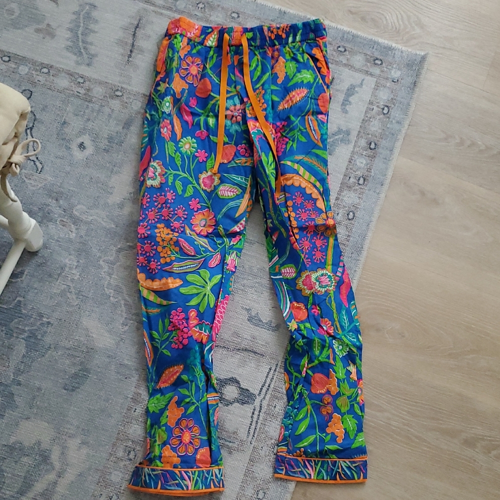 Gretchen Scott Designs Tropical Vibrant 2-piece Lounge Pajama Set SzM - Picture 7 of 12